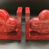 Red Heart Bookends