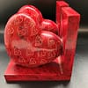 Red Heart Bookends