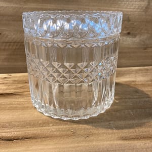 Cut glass storage pot with removeable lid