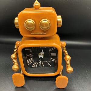Orange Coloured Robot Clock