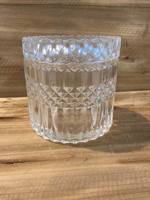 Cut glass storage pot with removeable lid