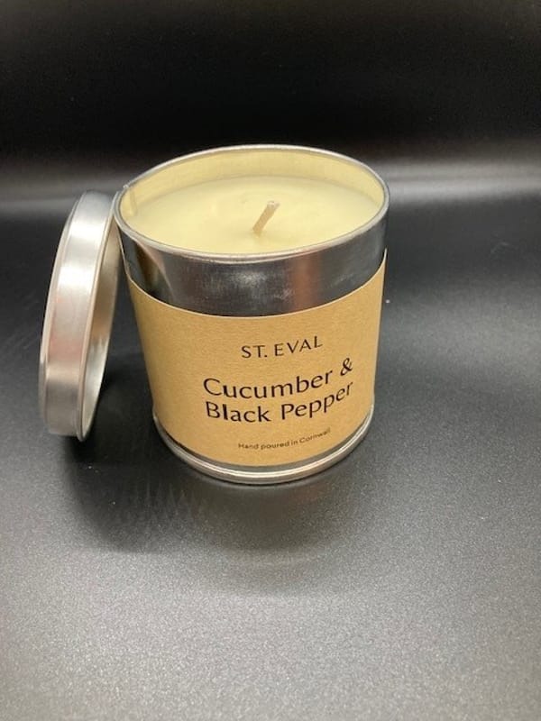 Cucumber and Black Pepper Tin Candle from St Eval