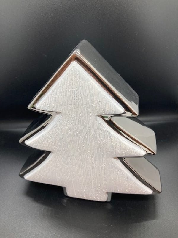 Ceramic white Christmas tree ornament