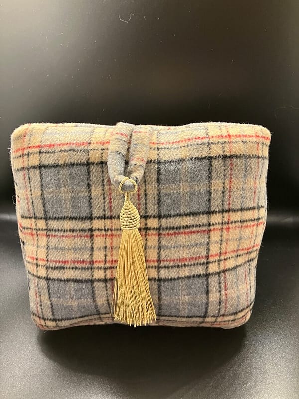 Blue Plaid Doorstop