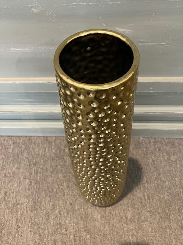 Gold Coloured Ceramic Vase - Image 2