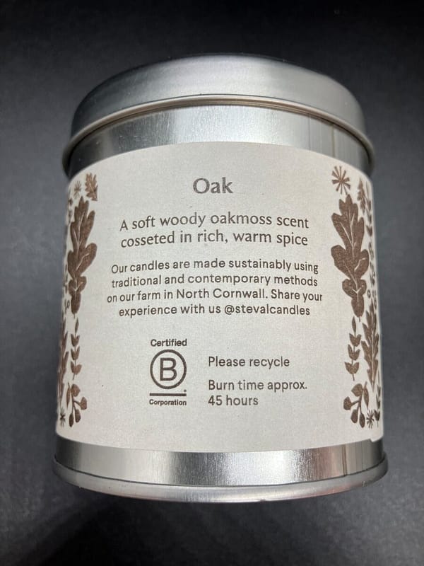 St Eval Oak Candle - Image 2